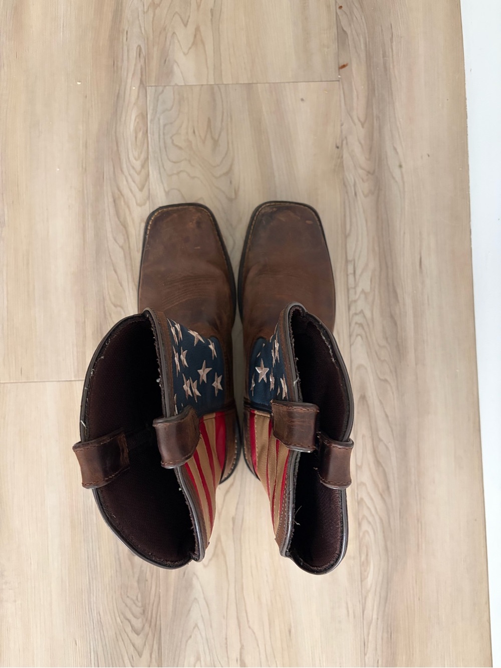 Durango Rebel American Flag Western Work Boots Men’s 10EE Brown Leather DB5554 - Picture 5 of 14